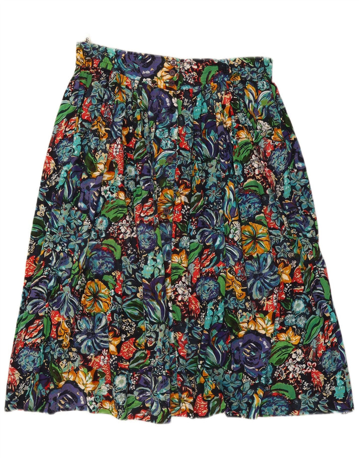 VINTAGE Womens Pleated Skirt Medium W32  Multicoloured Floral
