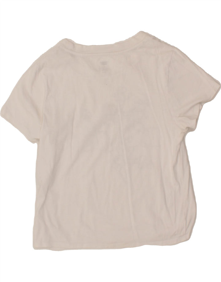 LEVI'S Womens Graphic T-Shirt Top UK 10 Small White Vintage Levi's and Second-Hand Levi's from Messina Hembry 