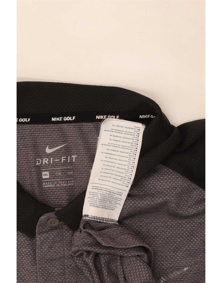 Nike Herre Dri Fit Polo Shirt 2XL Grå Colourblock Polyester