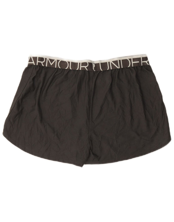 Under Armour Damen Heat Gear Graphic Sport Shorts UK 14 Large Schwarz