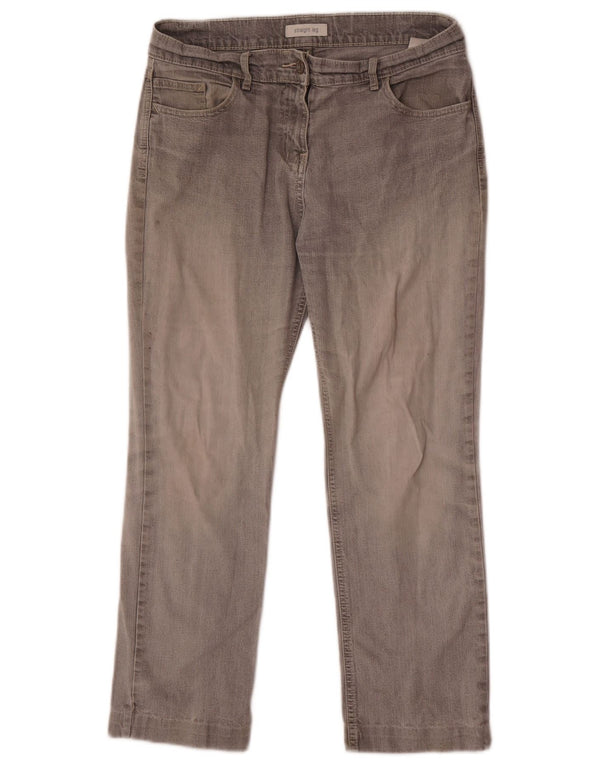 Marks & Spencer Womens Straight Jeans UK 12 Medium W30 L26 Grey Cotton