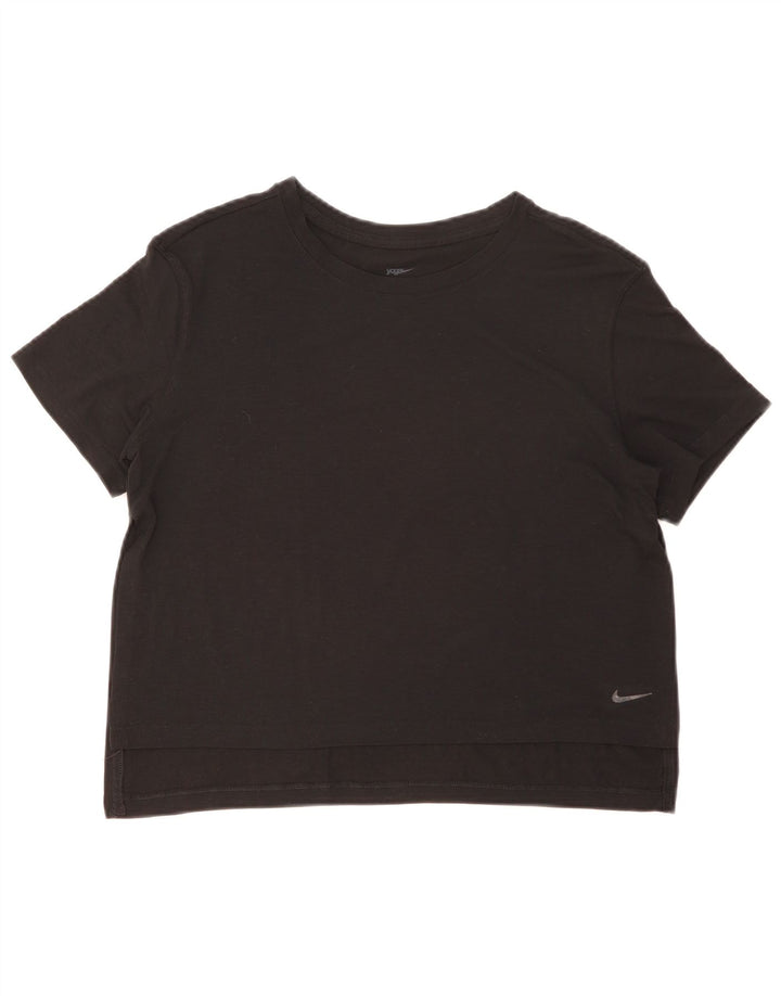 Nike Womens Dri Fit T-Shirt Top UK 14 Medium Black