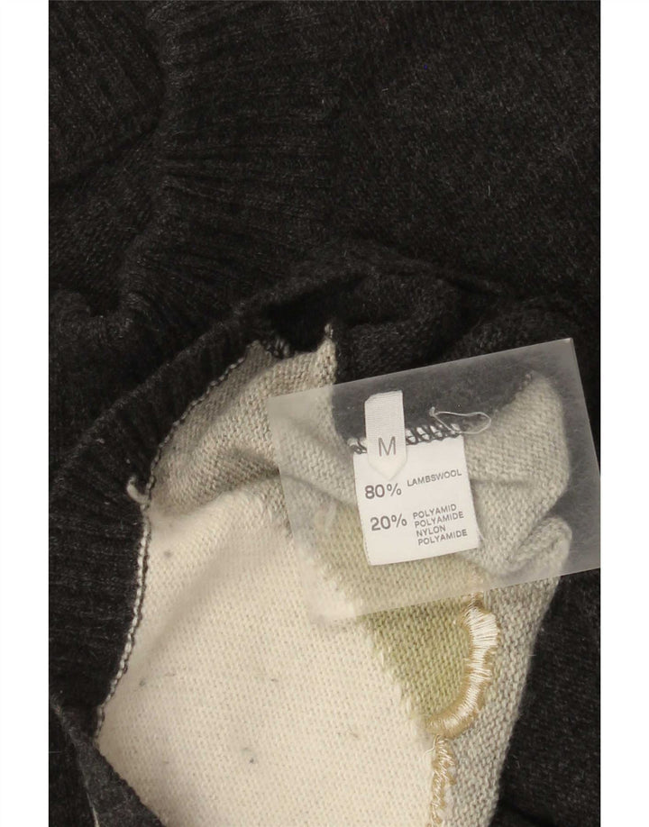 Męski sweter z golfem w stylu VINTAGE, średnioszary, blok kolorów