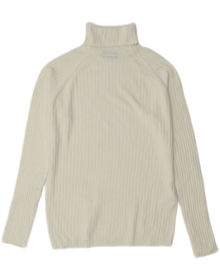 Zara Mens Roll Neck Jumper Sweater Small Off White Viscose