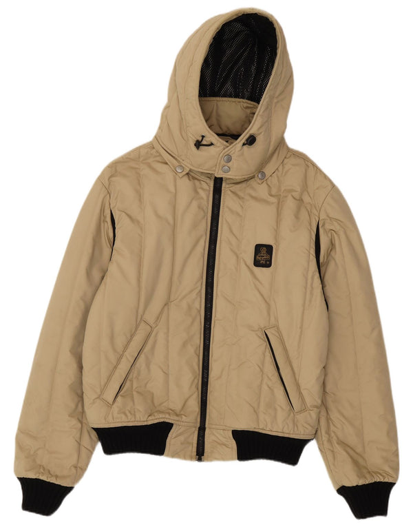 Refrigiwear Mens Cruz Hooded Padded Jacket UK 40 Large Beige Polyamide