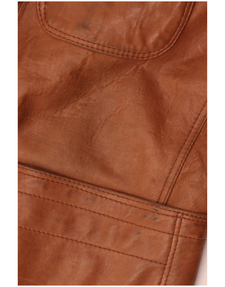 Jaqueta blazer masculina de couro com 2 botões Renna IT 46 pequena marrom