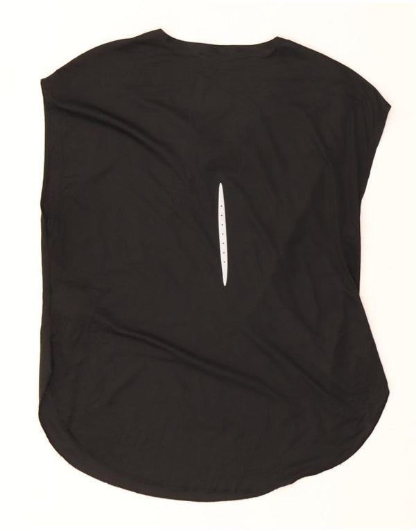 Nike Mujer Dri Fit Camiseta Top UK 40 Grande Poliéster Negro