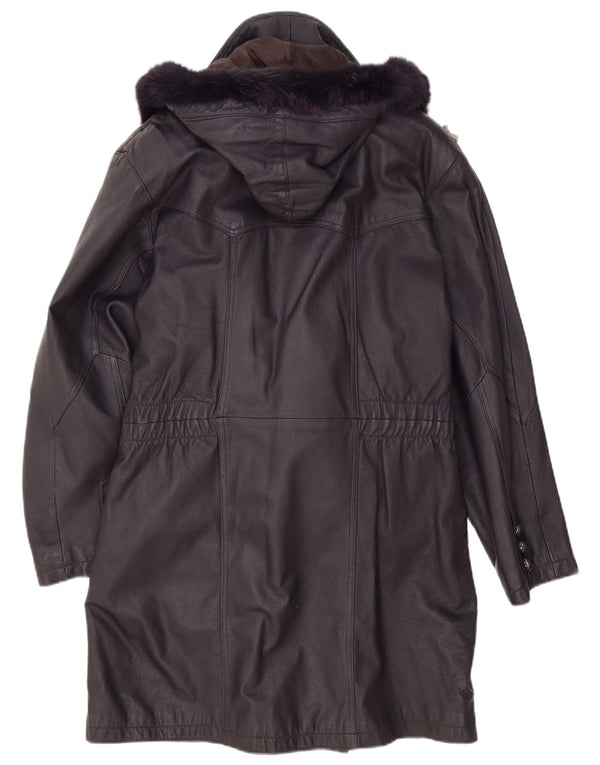 Alexander Manteau en cuir à capuche pour femme UK 16 Large Violet