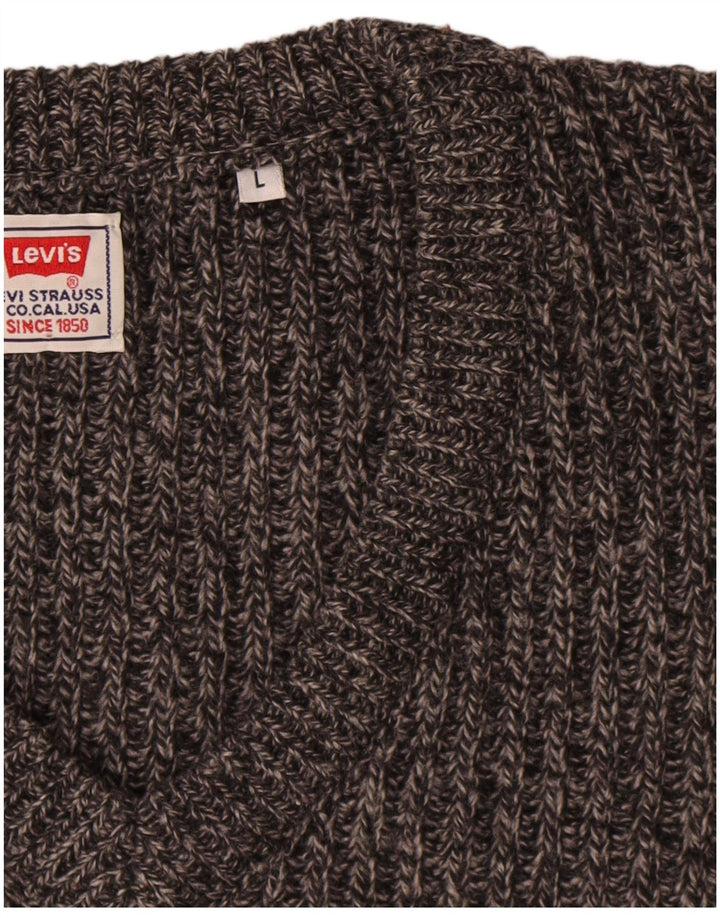 Levi's Uomo Maglione con scollo a V Maglione grande in lana color block grigio
