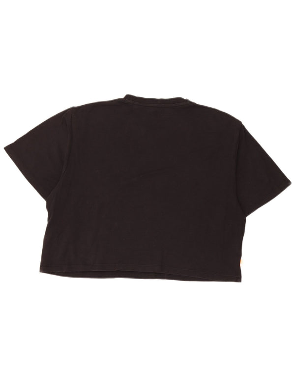 T-shirt grafica da donna Timberland Crop dalla vestibilità rilassata, taglia UK 14, media, nera