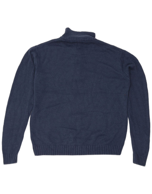 Maglione da uomo con collo con zip Pierre Cardin 2XL acrilico blu navy