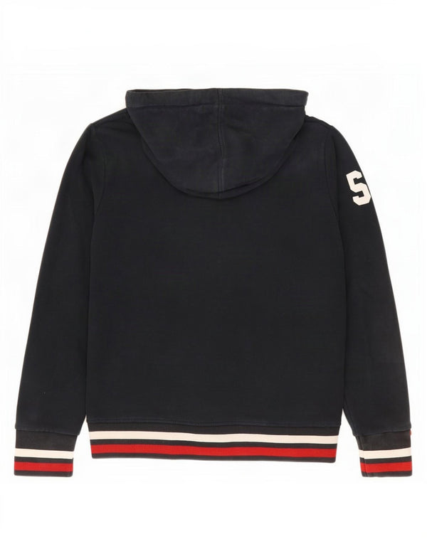 Damski sweter z kapturem Superdry Graphic UK 14, duży, granatowy, bawełniany