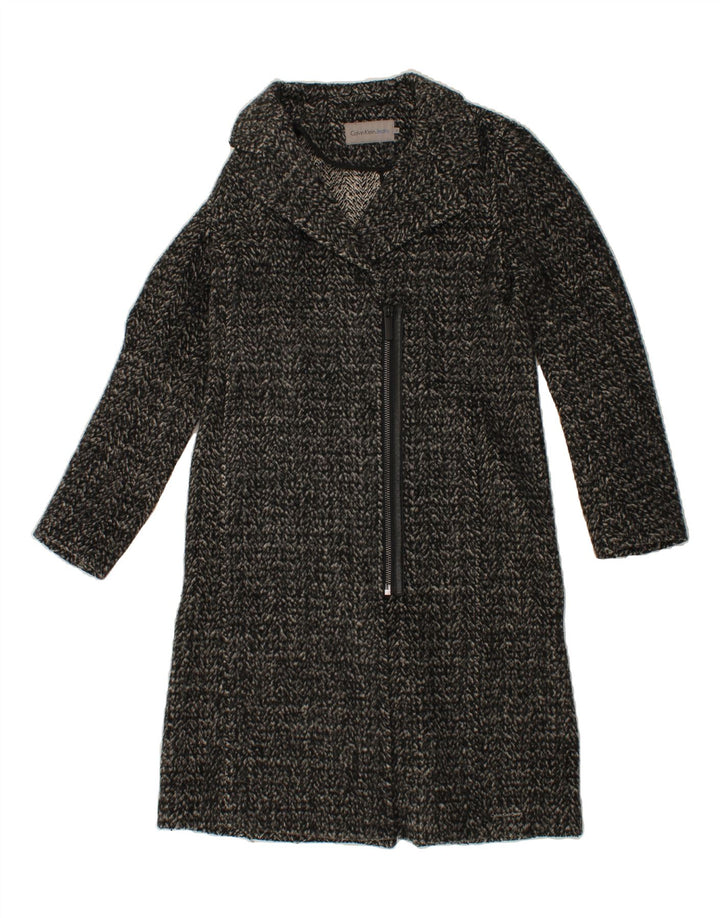 CALVIN KLEIN JEANS Womens Overcoat UK 10 Small Grey Polyester Vintage Calvin Klein Jeans and Second-Hand Calvin Klein Jeans from Messina Hembry 