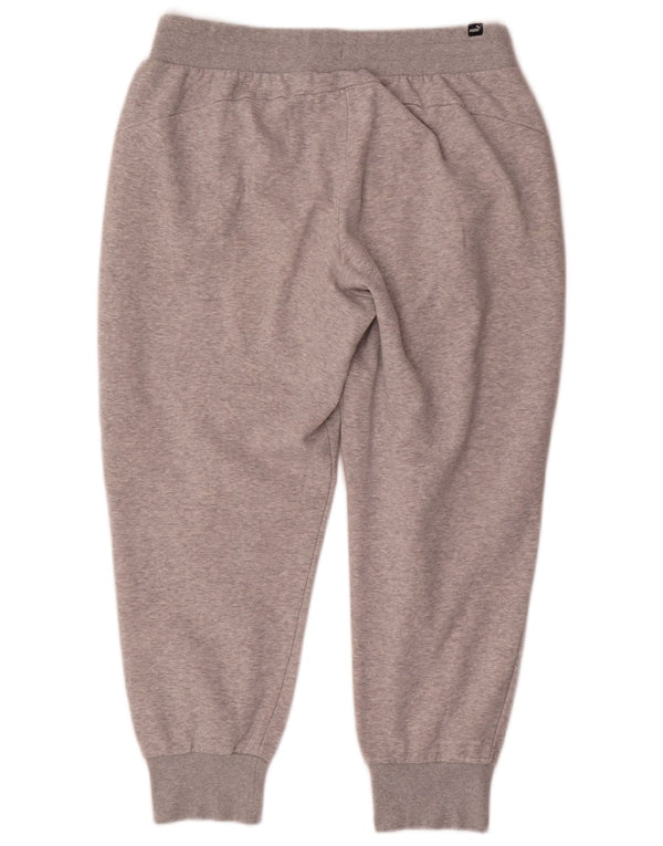 Puma Pantalon de survêtement pour femme Joggers UK 14 Large Gris Moucheté Coton