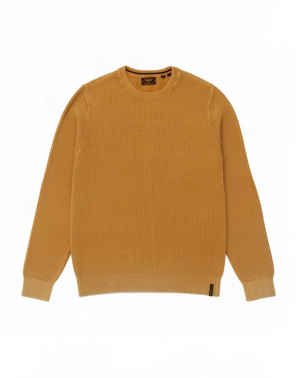 Superdry Mens Crew Neck Jumper Sweater Small Yellow Cotton