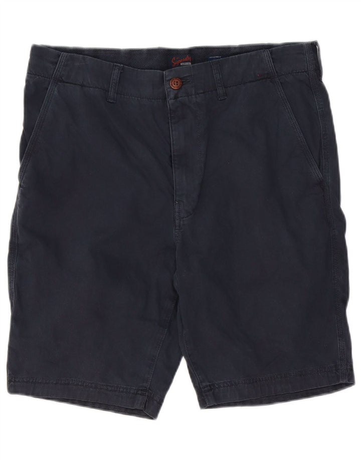Superdry Mens Chino Shorts W32 Medium Navy Blue Cotton