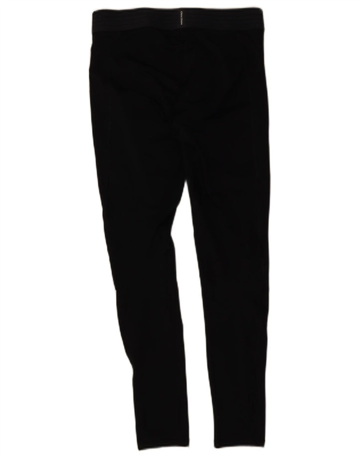 Nike Womens Dri Fit Graphic Leggings UK 12 Medium Black Polyester
