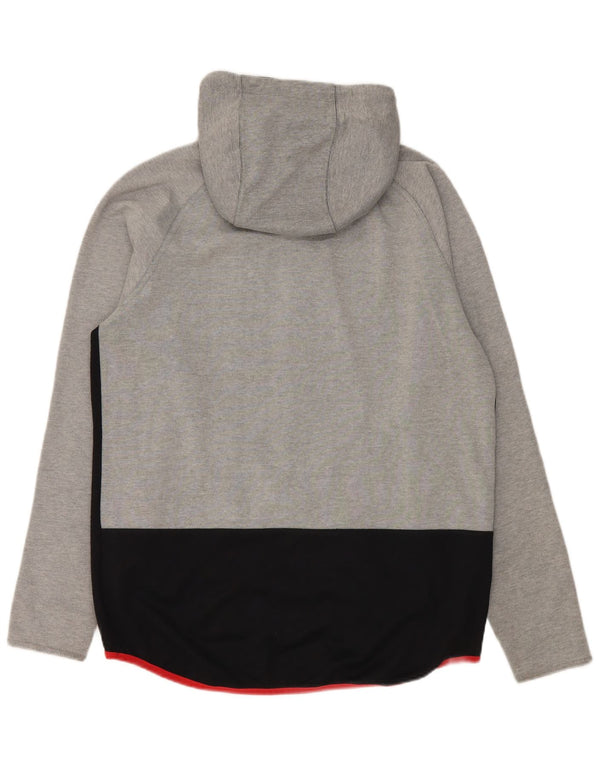 Giacca da ginnastica da uomo con cappuccio Nike Large in cotone color block grigio