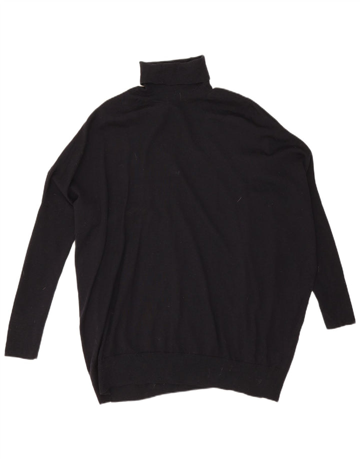 Cos Womens Oversized Roll Neck Jumper Sweater UK 14 Medium Black Wool