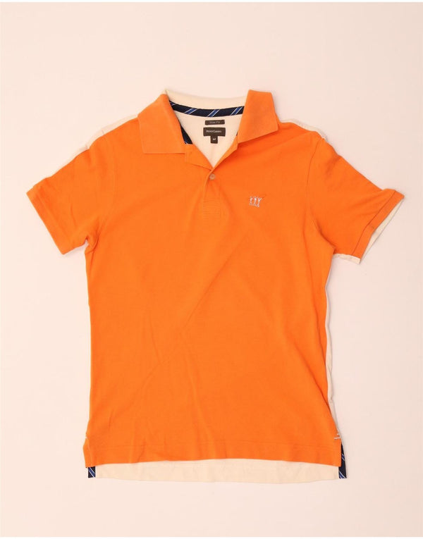 Henry Cottons Mens Slim Fit Polo Shirt Medium Orange Cotton