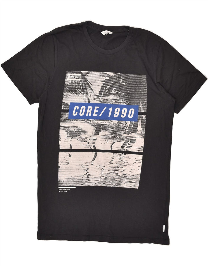 JACK & JONES Mens Graphic T-Shirt Top Large Black Cotton | Vintage Jack & Jones | Thrift | Second-Hand Jack & Jones | Used Clothing | Messina Hembry 