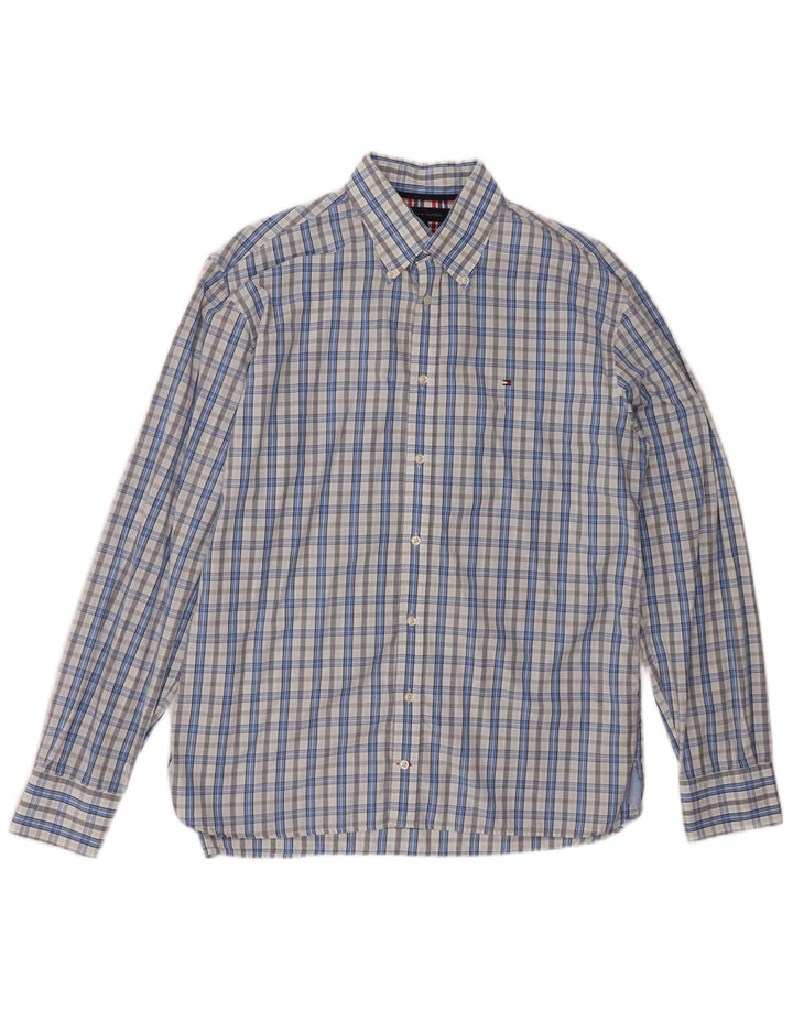 TOMMY HILFIGER Mens Shirt XL Blue Check Cotton