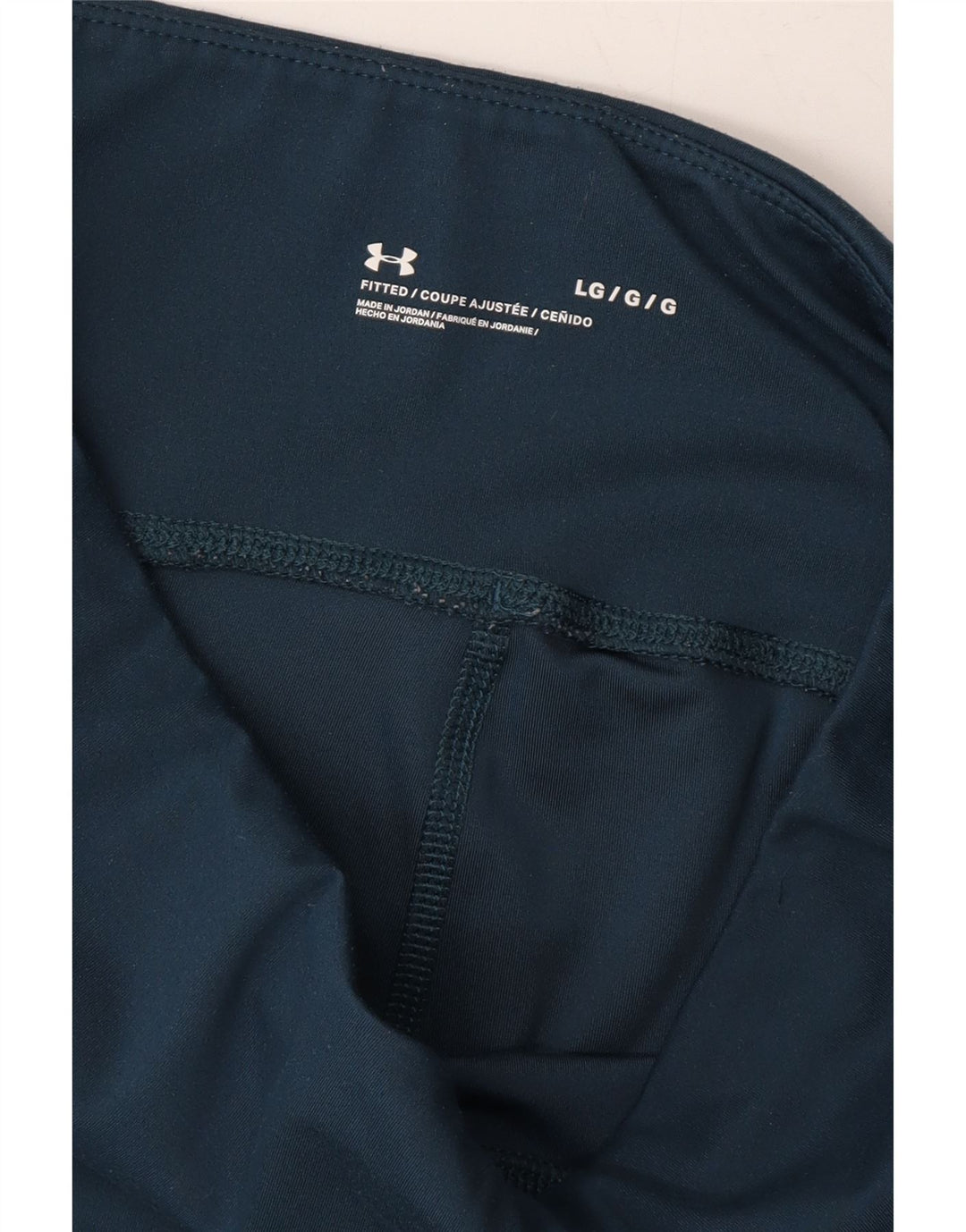 UNDER ARMOUR Womens Capri Leggings UK 16 Large Navy Blue Polyester Vintage Under Armour and Second-Hand Under Armour from Messina Hembry 