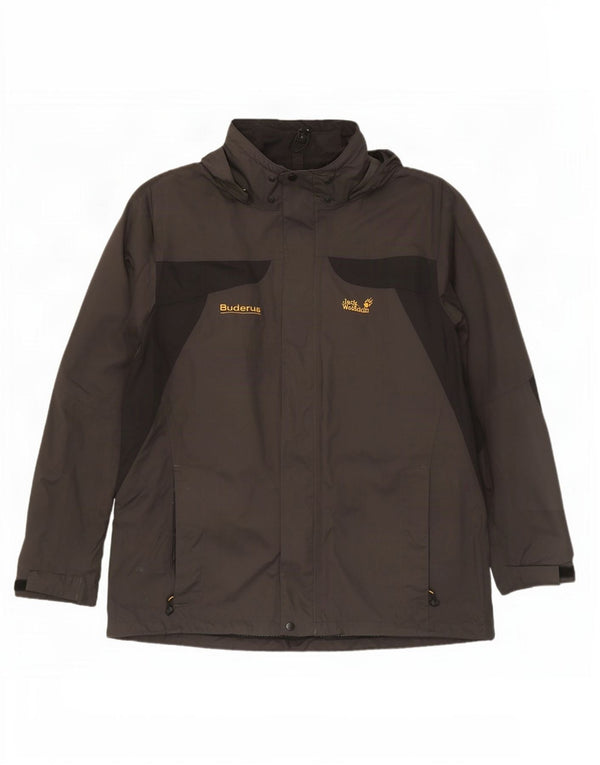 Jaqueta de chuva masculina Jack Wolfskin UK 50 3XL cáqui Colourblock poliamida