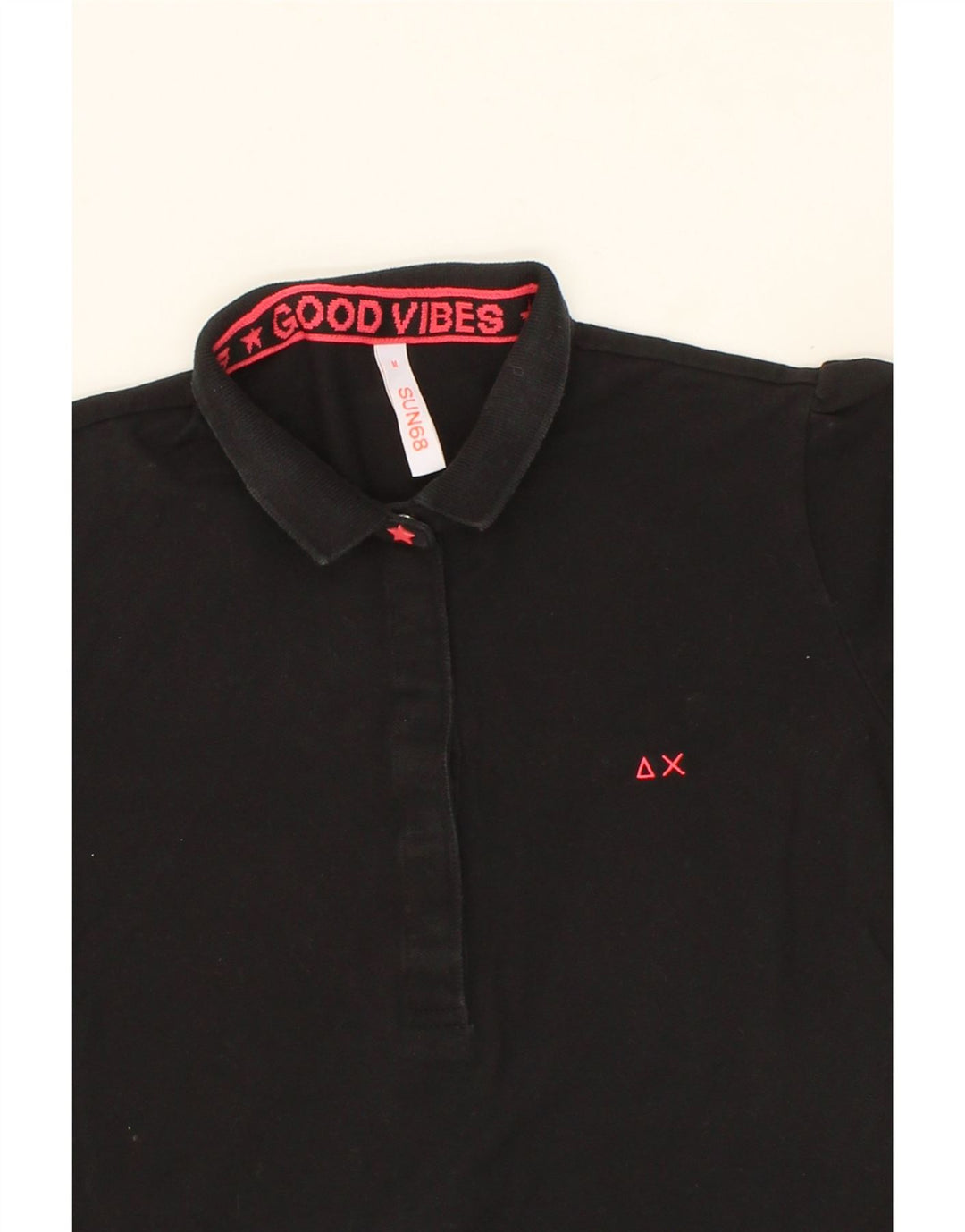 SUN68 Womens Polo Shirt UK 12 Medium Black Cotton Vintage Sun68 and Second-Hand Sun68 from Messina Hembry 