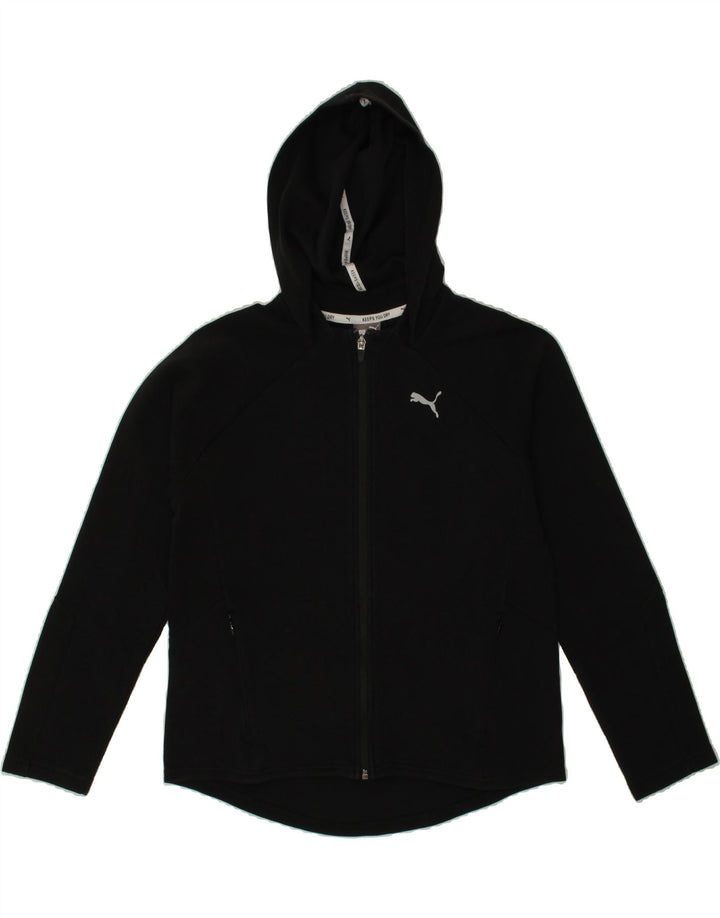 PUMA Womens Zip Hoodie Sweater UK 14 Medium Black Vintage Puma and Second-Hand Puma from Messina Hembry 