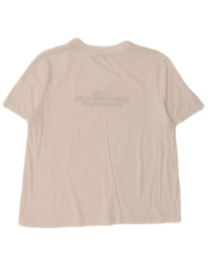 Zara Womens Graphic T-Shirt Top UK 12 Medium White