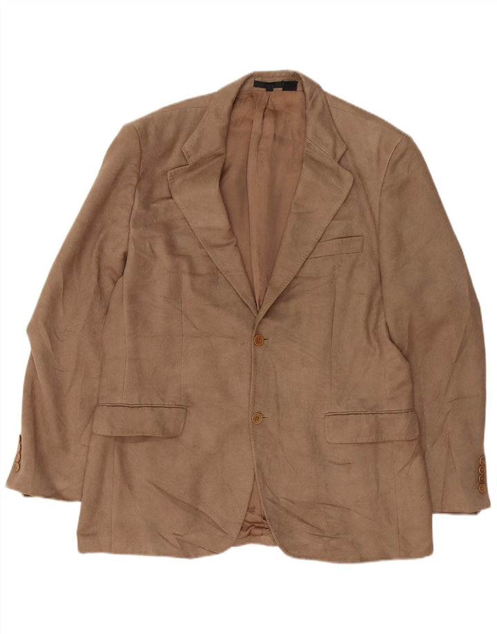 Jaqueta blazer masculina Zara com 2 botões EU 54 XL bege poliéster