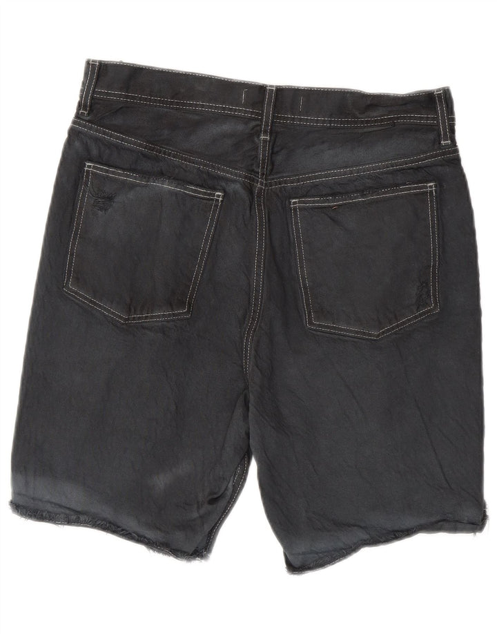 ZARA Mens Distressed Denim Shorts EU 40 Medium W31 Grey Cotton