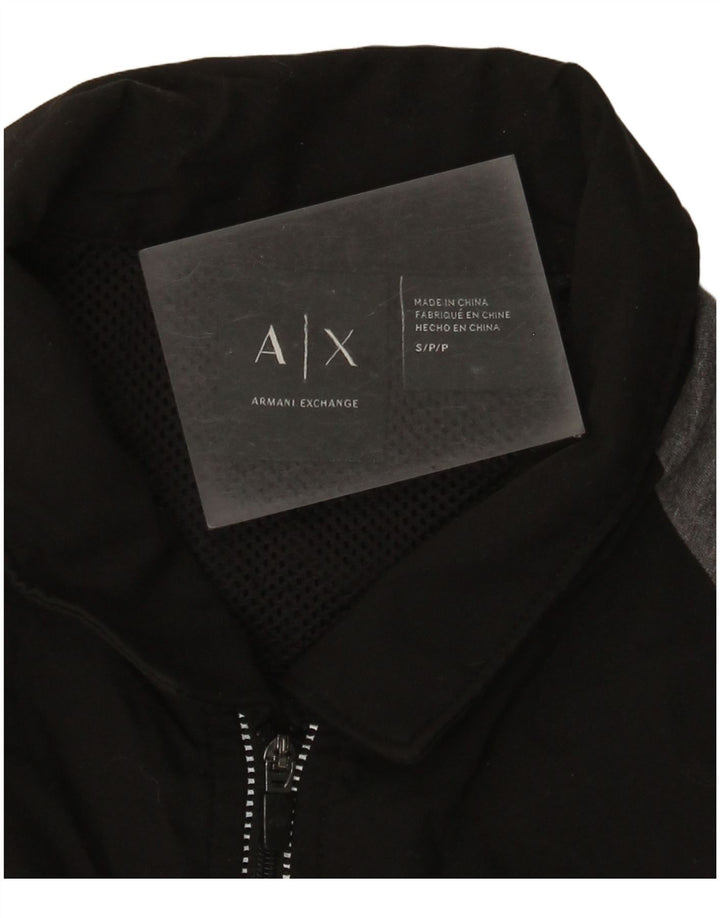 Armani Exchange Mens Graphic Polo Shirt Small Black Colourblock