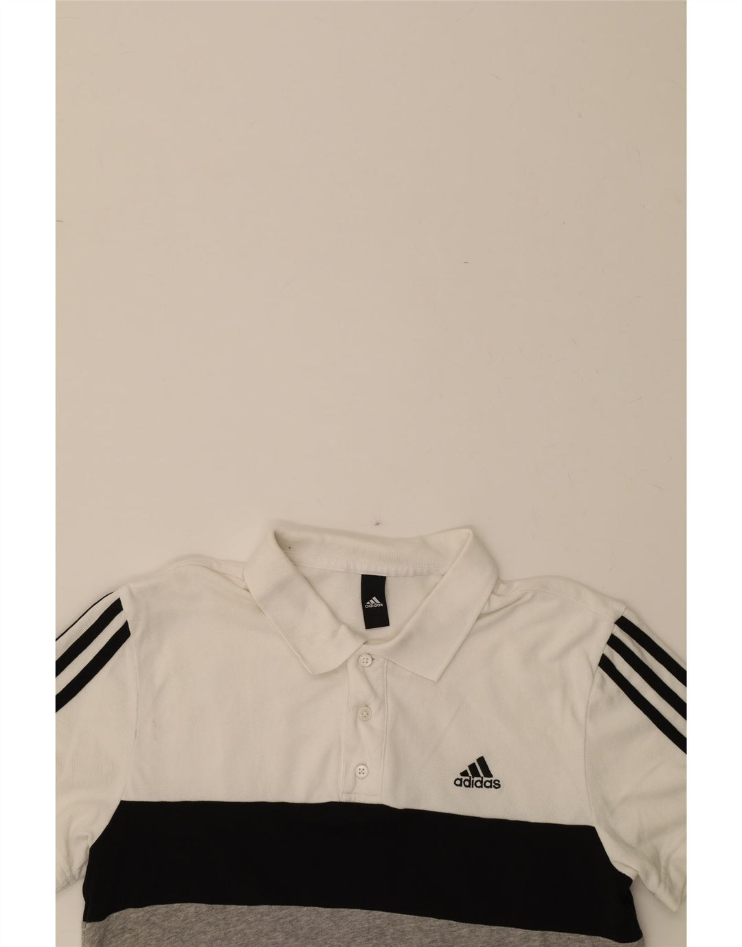 ADIDAS Mens Polo Shirt Small White Colourblock Vintage Adidas and Second-Hand Adidas from Messina Hembry 