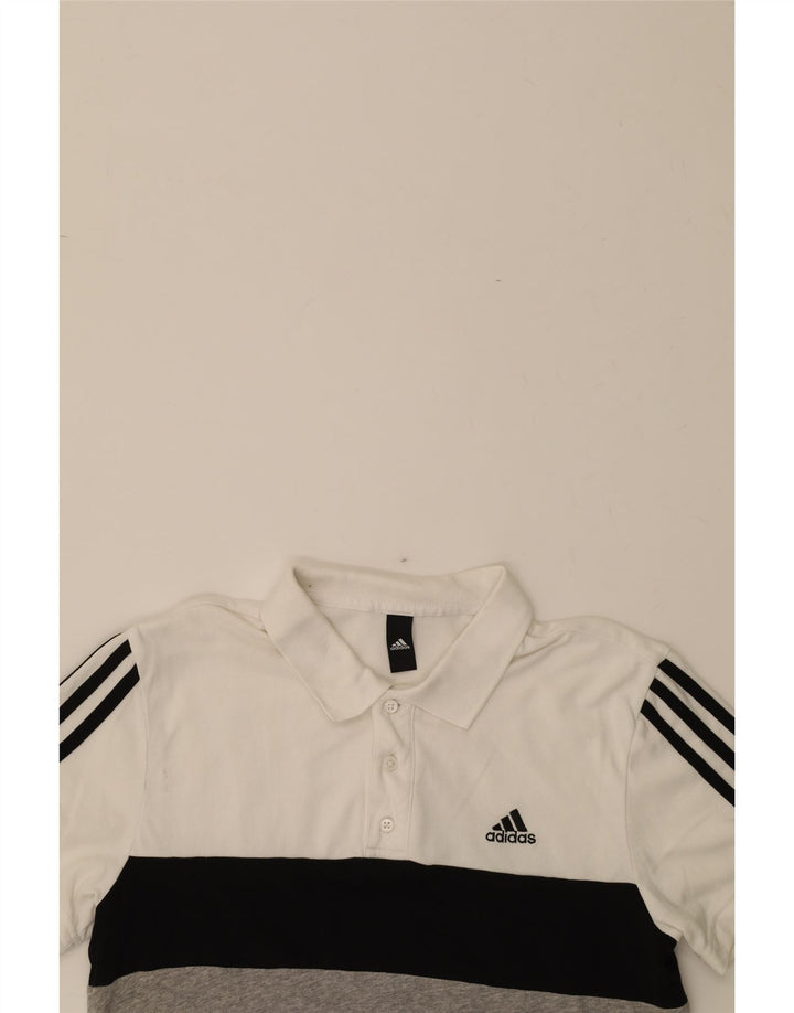 ADIDAS Mens Polo Shirt Small White Colourblock Vintage Adidas and Second-Hand Adidas from Messina Hembry 