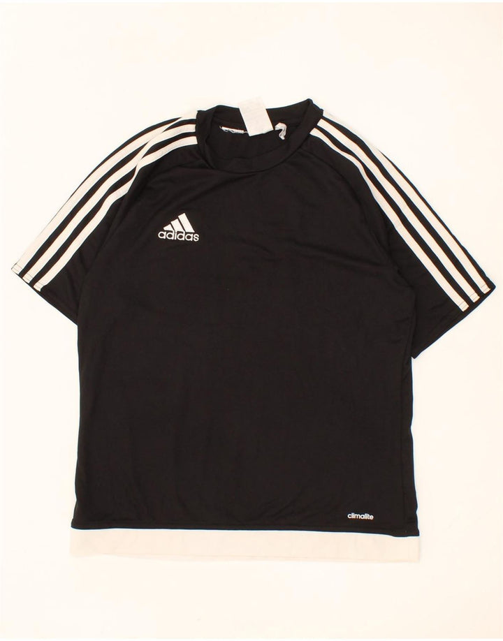 ADIDAS Boys Climalite T-Shirt Top 12-13 Years Black Polyester Vintage Adidas and Second-Hand Adidas from Messina Hembry 