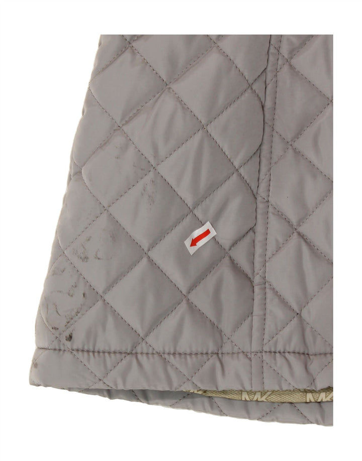 MICHAEL KORS Womens Quilted Quilted Jacket UK 14 Medium Grey Polyester Vintage Michael Kors and Second-Hand Michael Kors from Messina Hembry 