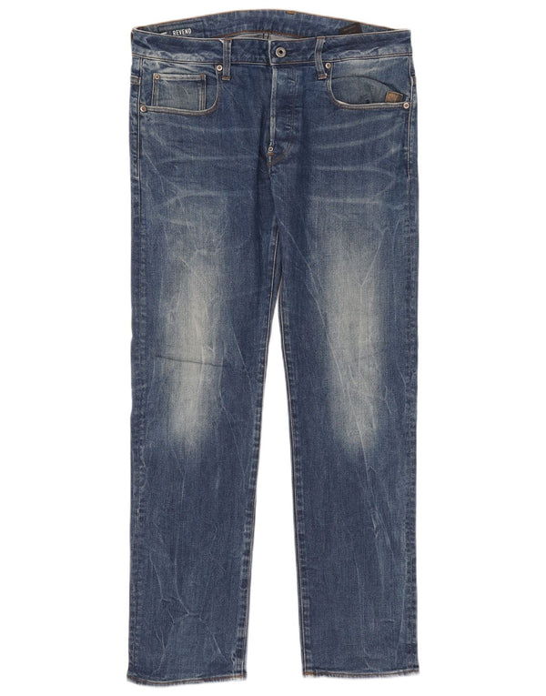 G-Star Mens Revend Straight Farmer W34 L32 kék pamut
