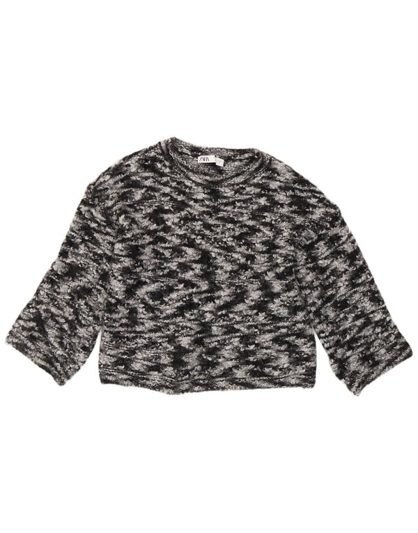 Maglione Zara da donna con scollo a barchetta con maniche a 3/4 UK 14 Medium Black Tie Dye