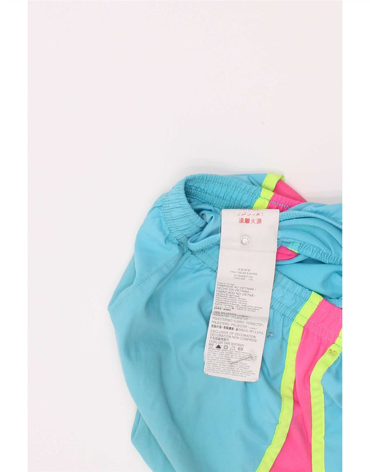 Nike Girls Sport Shorts 5-6 Years Medium Blue Colourblock Polyester