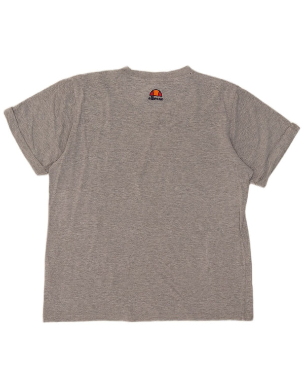 Ellesse Damen Übergroßes Grafik-T-Shirt-Oberteil UK 10 Small Grau