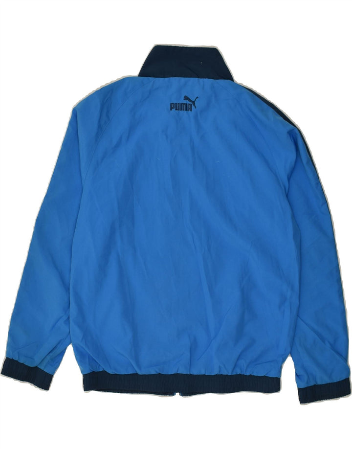PUMA Boys Graphic Tracksuit Top Jacket 9-10 Years Medium Blue Colourblock | Vintage Puma | Thrift | Second-Hand Puma | Used Clothing | Messina Hembry 