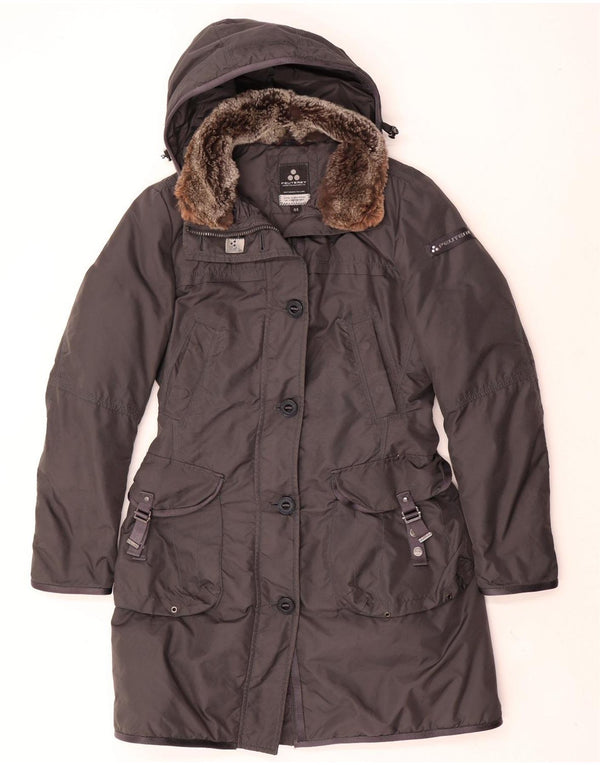 PEUTEREY Wattierte Parkajacke mit Kapuze für Damen IT 44 Mittelgraues Polyamid