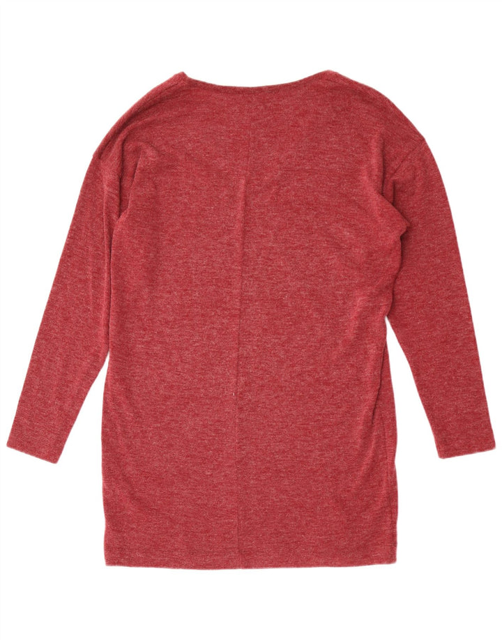 Zara Dametop Langærmet UK 14 Medium Maroon Flecked Polyester