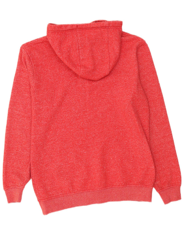Animal Mens Zip Hoodie Sweater Medium Red Flecked Cotton