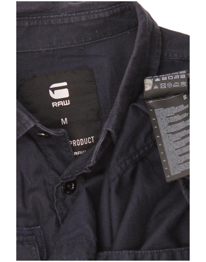 Camisa masculina G-Star de algodão azul marinho médio