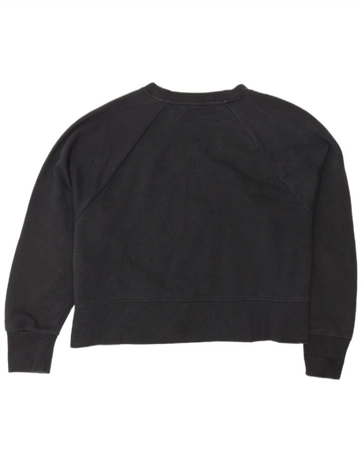 NIKE Womens Crop Oversized Graphic Sweatshirt Jumper UK 16 Large Black