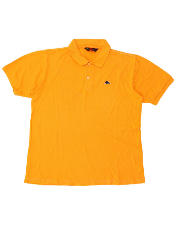Kappa Mens Short Sleeve Regular Polo Shirt Large Orange Cotton