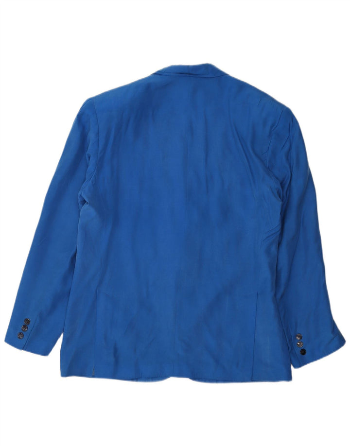 Vintage Herren 3-Knopf-Blazerjacke IT 48 Mittelblau